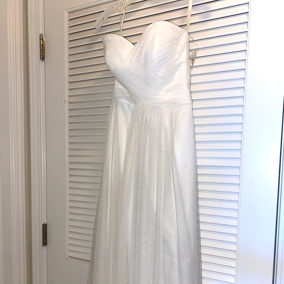 GALINA WG3438 Swiss Dot Tulle Wedding Gown Size 2  New with tags and cover bag. - Picture 1 of 5
